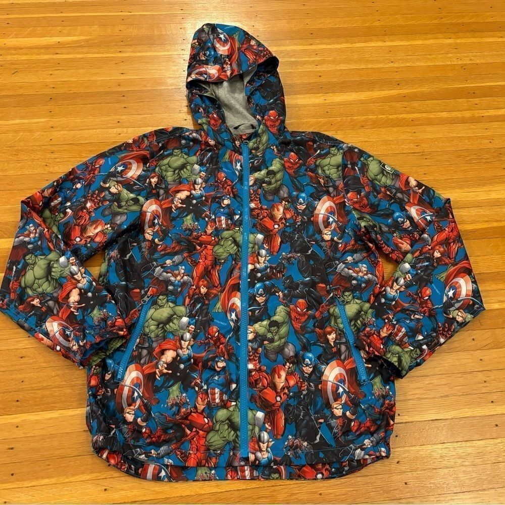 Marvel Gap Kids Graphic Superhero Windbreaker Rain Jacket Lightweight ZipUp Hood